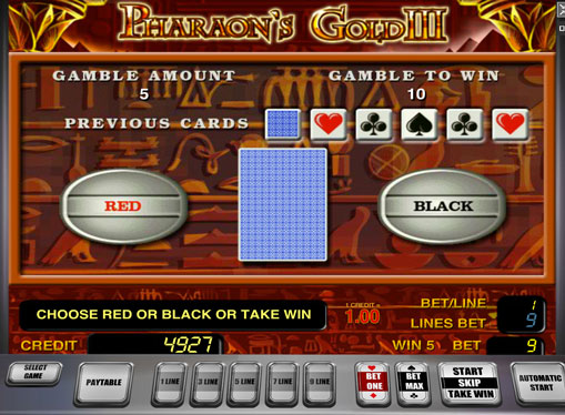 Doubling game of slot Pharaoh's Gold III