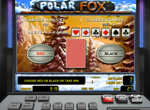 Doubling game of slot Polar Fox