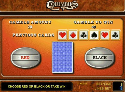 Doubling game of slot Columbus