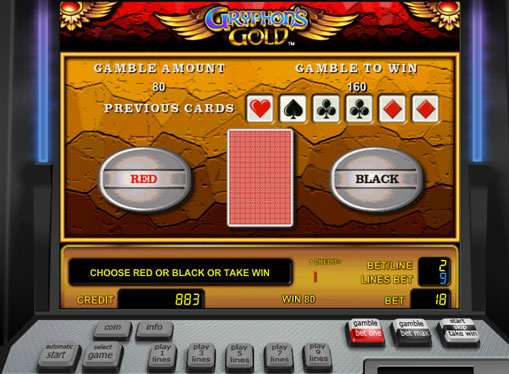 Doubling game of slot Gryphon's Gold