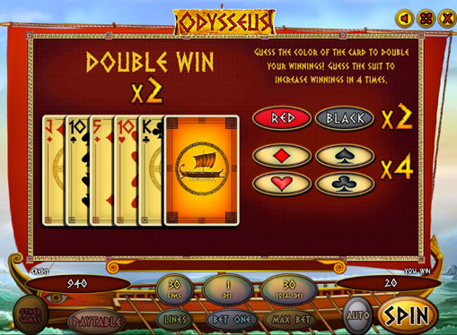 Doubling game of slot Odysseus