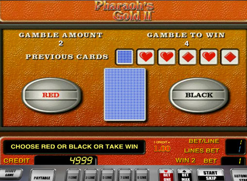 Doubling game of slot Pharaoh's Gold II