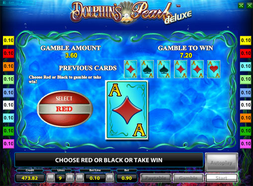 The doubling round of slot Dolphins Pearl Deluxe