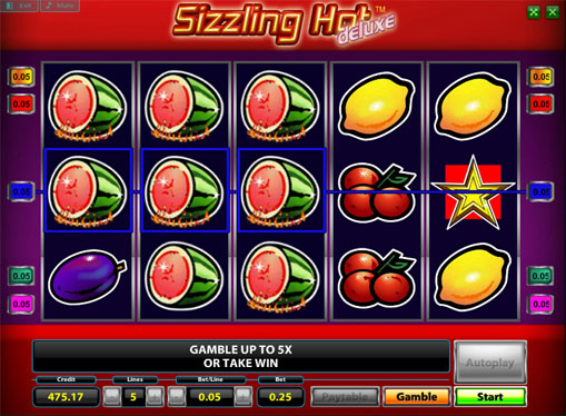 Prizes of slot Sizzling Hot Deluxe