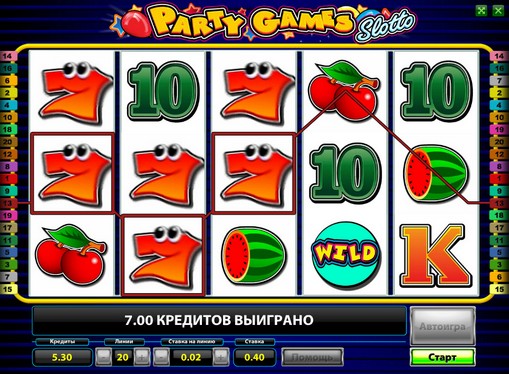 The reels of slot Party Games Slotto