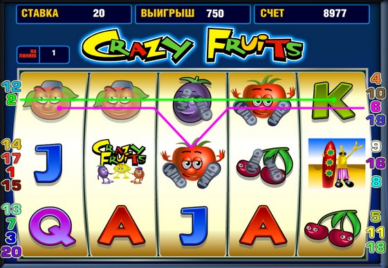 The reels of slot Crazy Fruits