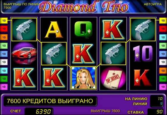 The reels of slot Diamond Trio
