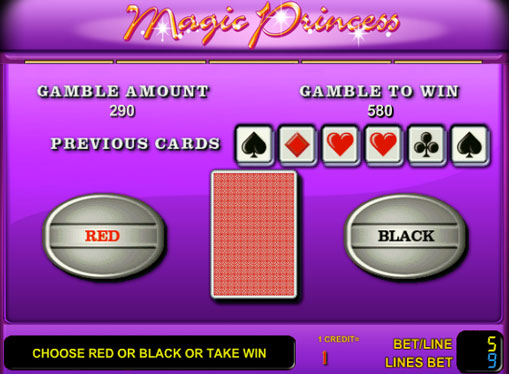 Doubling game of slot Magic Princess